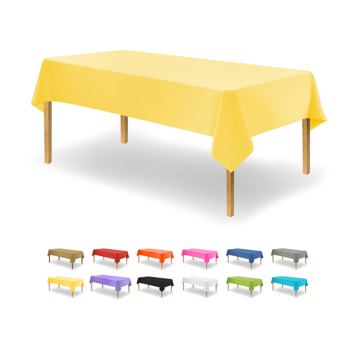 Party Dimensions White Disposable Plastic Tablecloth for Rectangle Tables (12 Pack) Table Cloths for Parties, Events & Weddings, Indoors Outdoors, 54 x 108 inches, Plastic Table Cover