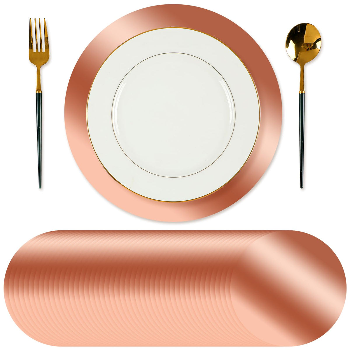 Tioncy 50 Pcs Gold Round Paper Placemats Disposable Table Mats