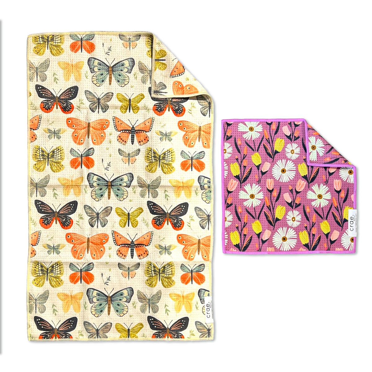 Double-Sided Microfiber Hand Towels, Waffle Kitchen Towels Set for Home Use