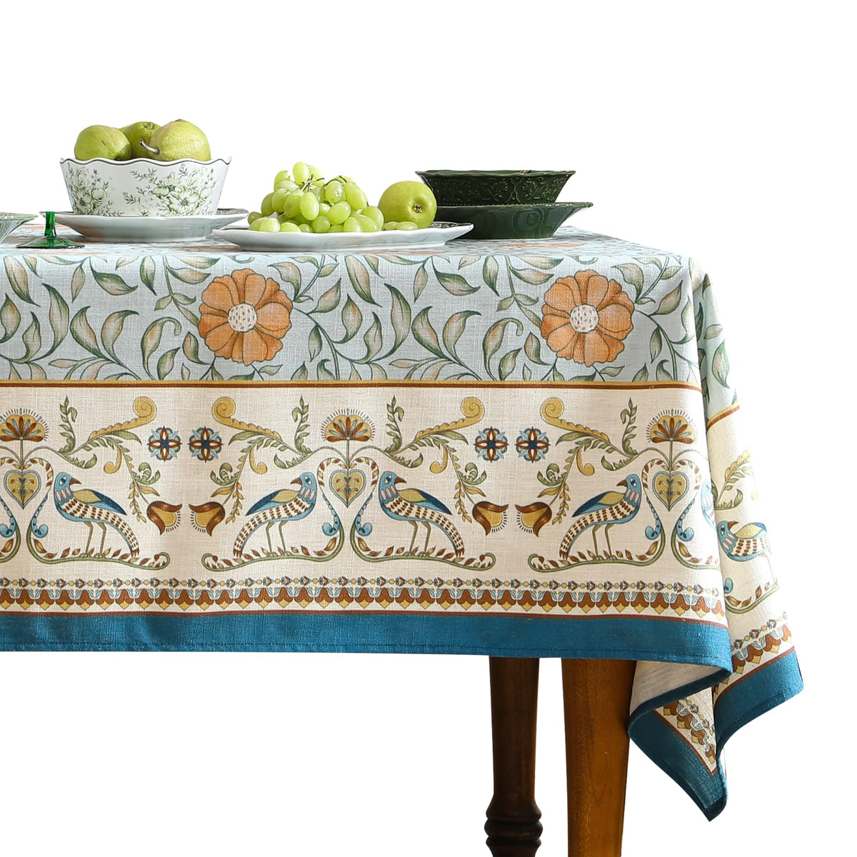 patdrea Vintage French Linen Tablecloth,Rectangular,79"x55"-Wensel