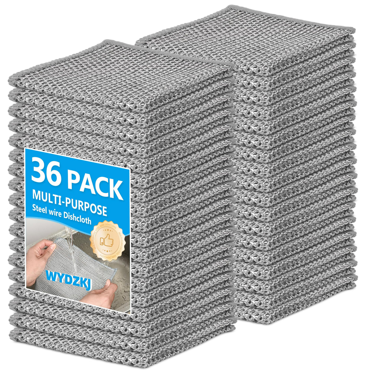 12PK Multipurpose Wire Dishcloth, Double-Side Non Scratch Dishcloth(Blue)