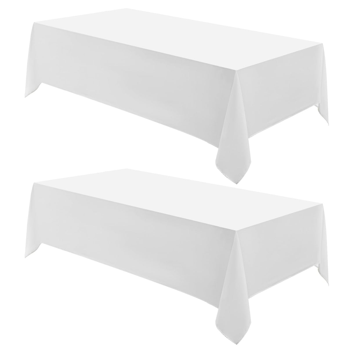 2 Pack Ivory Rectangle Tablecloths 90x132 Inch for 6ft Tables