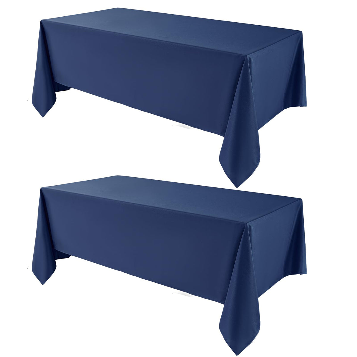 2 Pack Ivory Rectangle Tablecloths 90x132 Inch for 6ft Tables