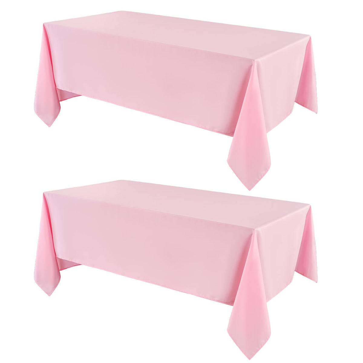 2 Pack Ivory Rectangle Tablecloths 90x132 Inch for 6ft Tables