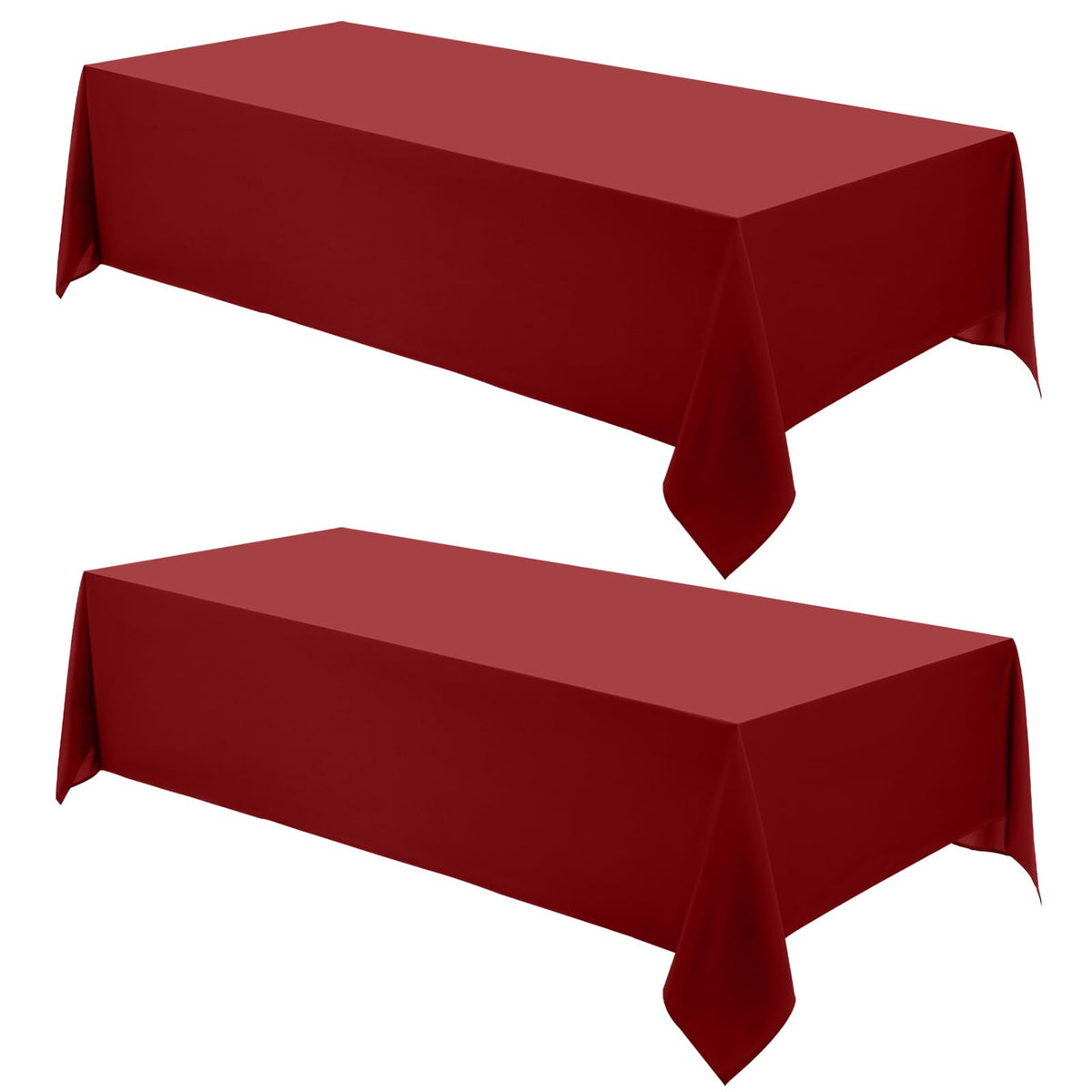 2 Pack Ivory Rectangle Tablecloths 90x132 Inch for 6ft Tables