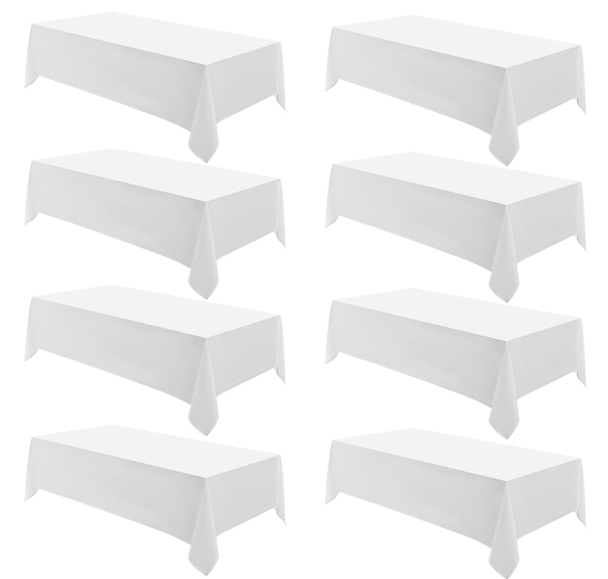 2 Pack Ivory Rectangle Tablecloths 90x132 Inch for 6ft Tables