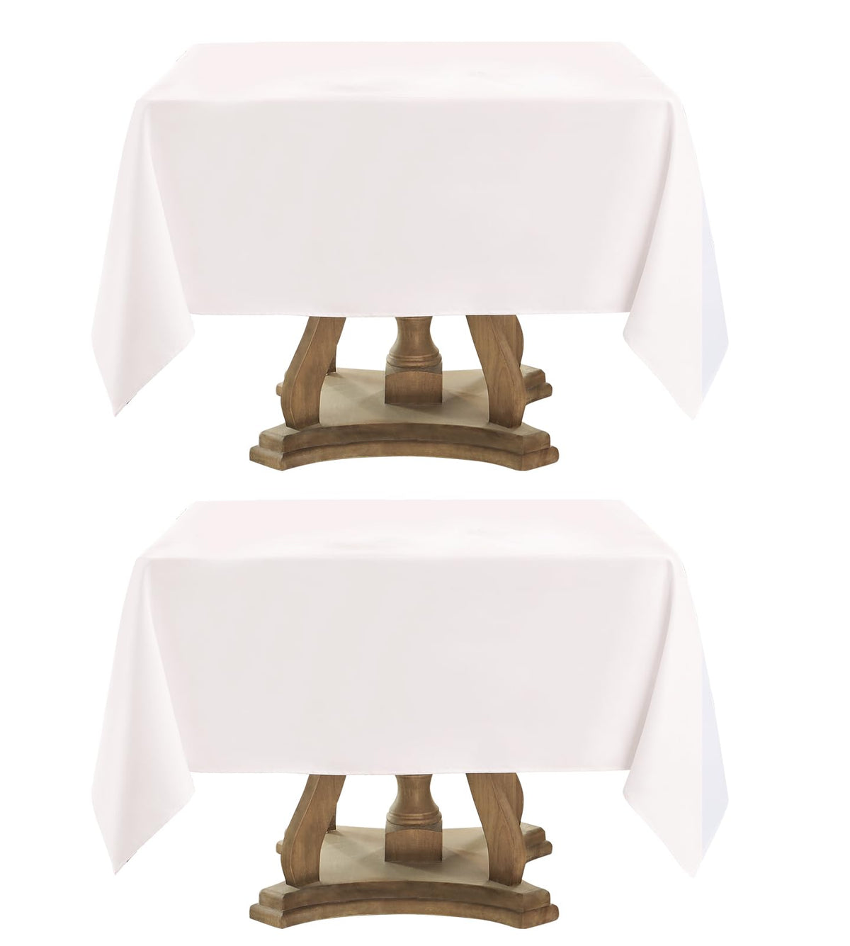 2 Pack Ivory Rectangle Tablecloths 90x132 Inch for 6ft Tables