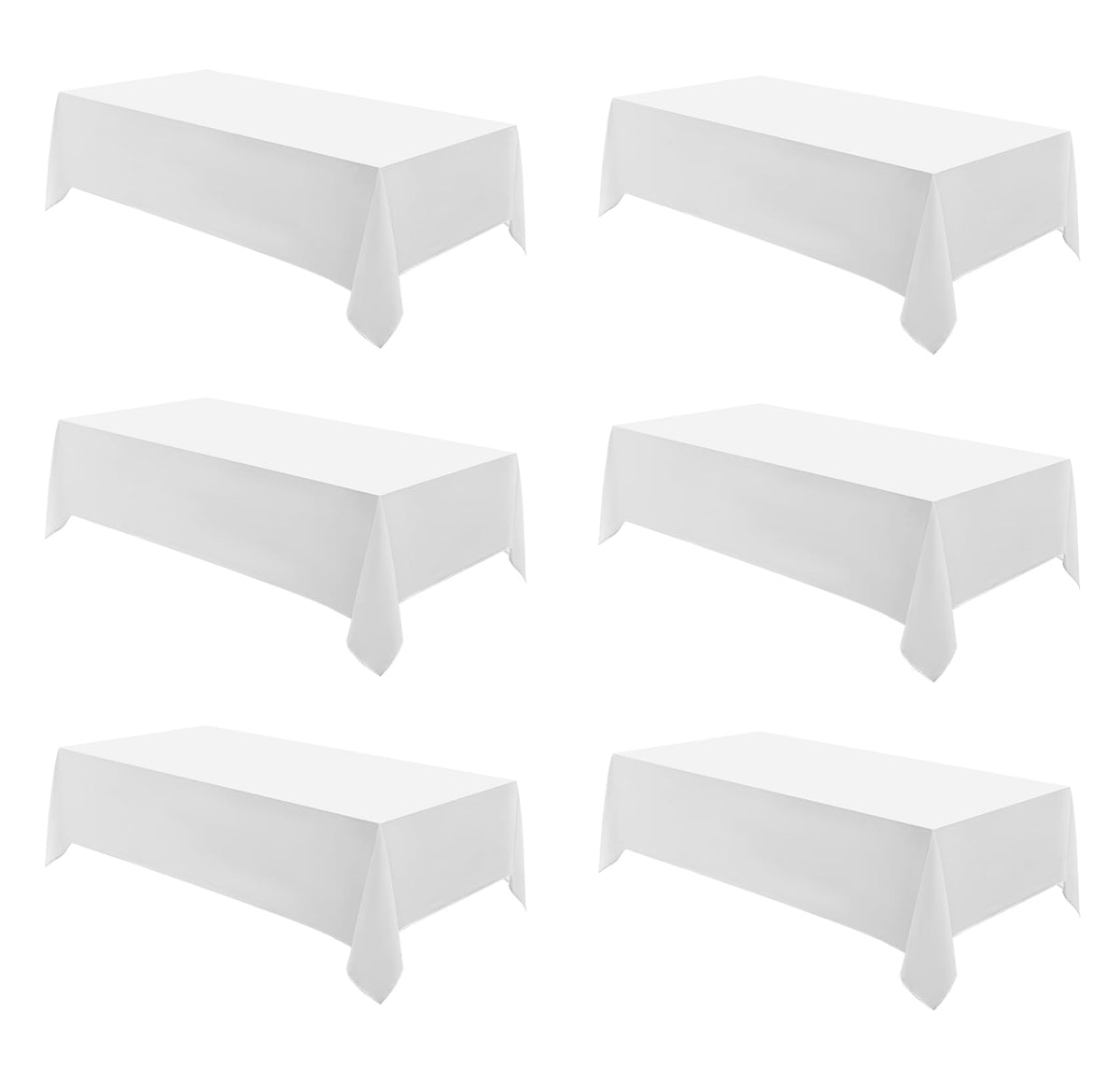 2 Pack Ivory Rectangle Tablecloths 90x132 Inch for 6ft Tables