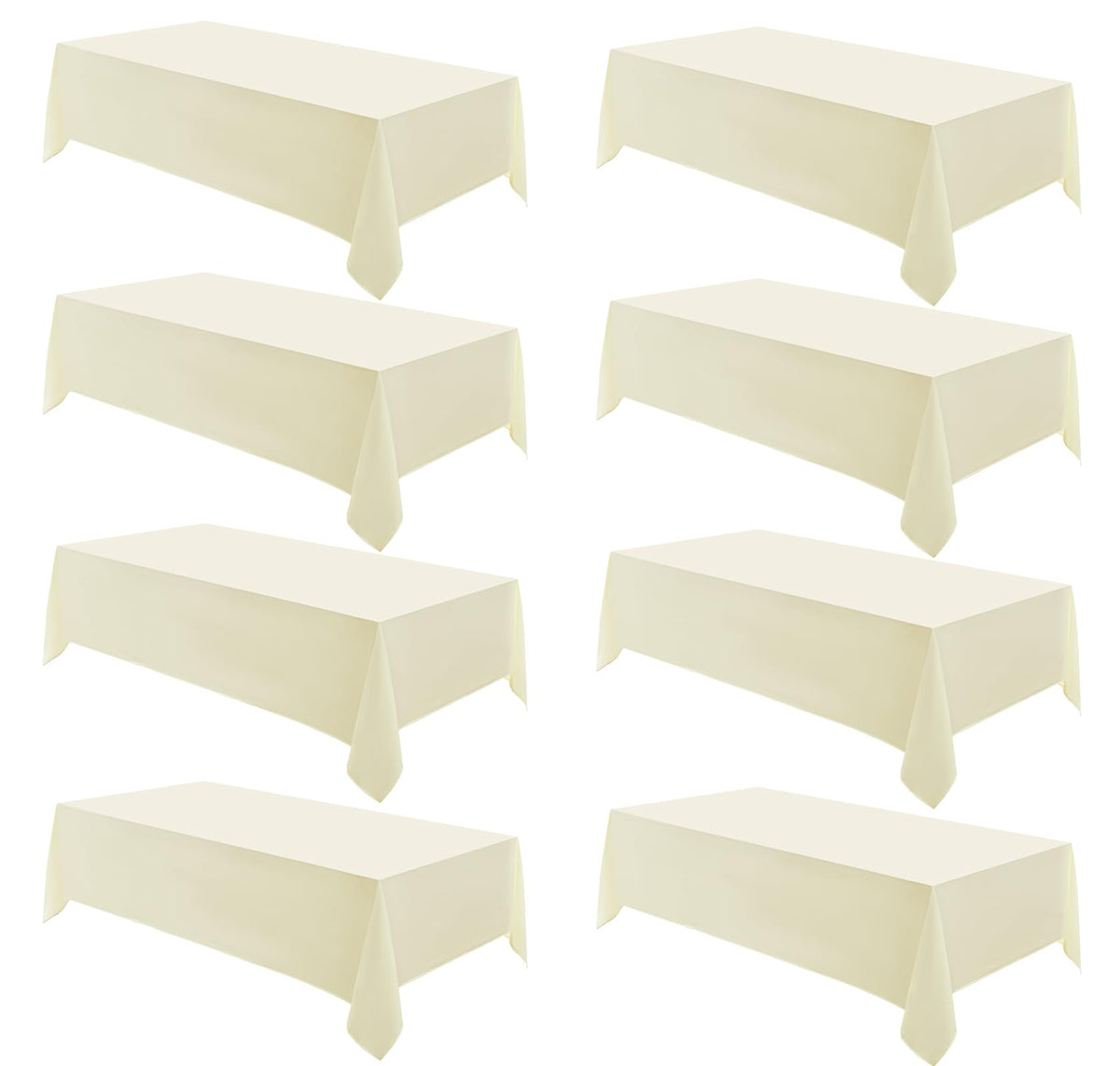 2 Pack Ivory Rectangle Tablecloths 90x132 Inch for 6ft Tables