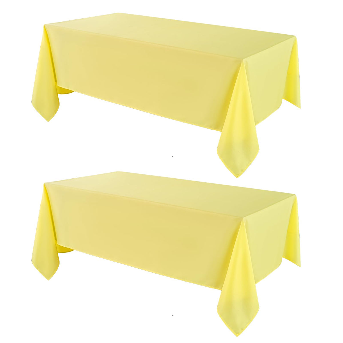 2 Pack Ivory Rectangle Tablecloths 90x132 Inch for 6ft Tables