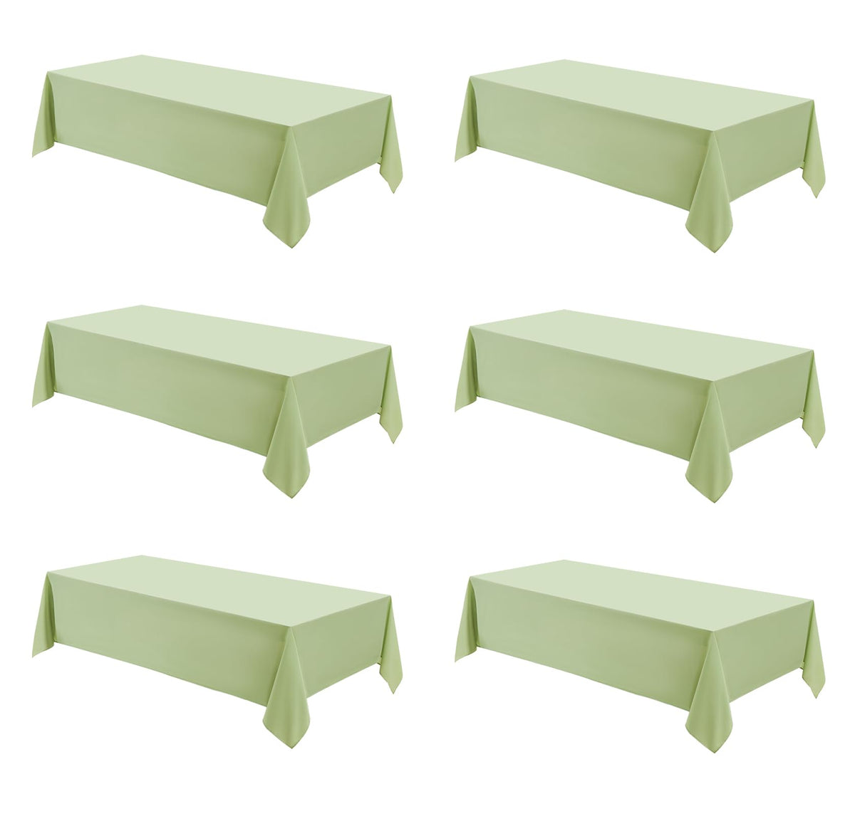 2 Pack Ivory Rectangle Tablecloths 90x132 Inch for 6ft Tables