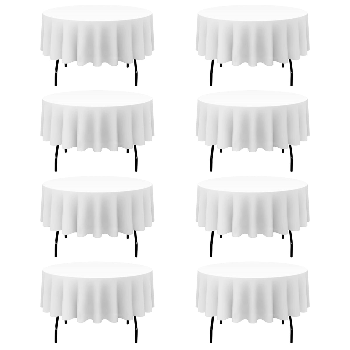 BRILLMAX 6 Pack Navy Blue Round Tablecloths 120 Inch for 60" Tables