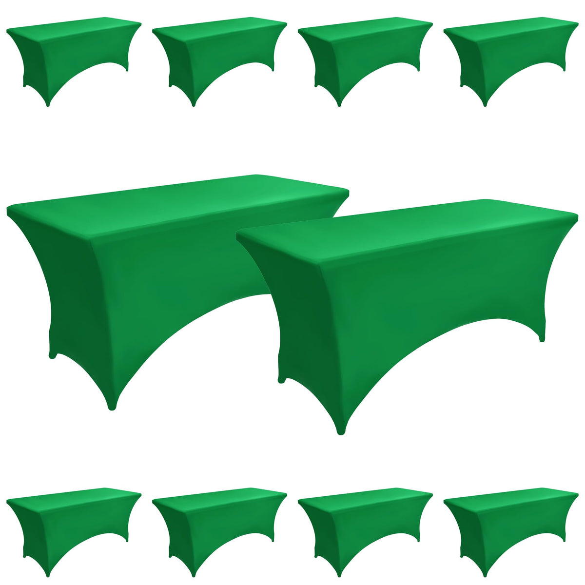 2-Pack 6ft Black Spandex Table Covers for Rectangle Standard Folding Tables - Wrinkle Resistant Stretch Tablecloths - Ultimate Fitted Table Protector for Parties, Trade Shows, Banquet