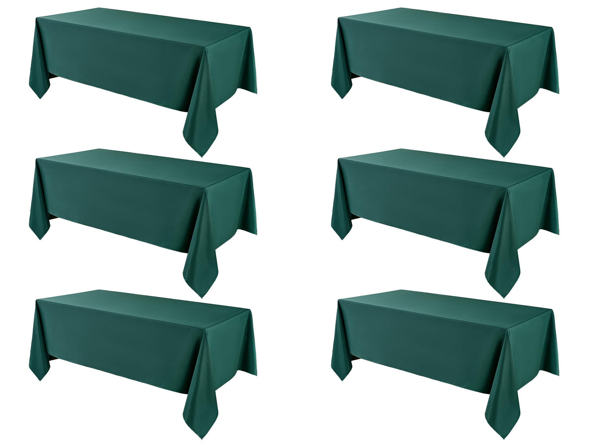 2 Pack Ivory Rectangle Tablecloths 90x132 Inch for 6ft Tables
