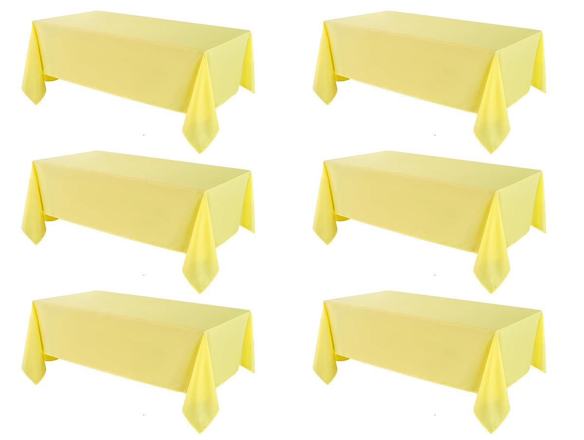 2 Pack Ivory Rectangle Tablecloths 90x132 Inch for 6ft Tables