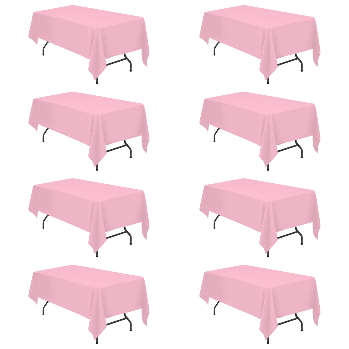 BRILLMAX 6 Pack Ivory Tablecloths 60x102 Inch for 6ft Rectangle Tables