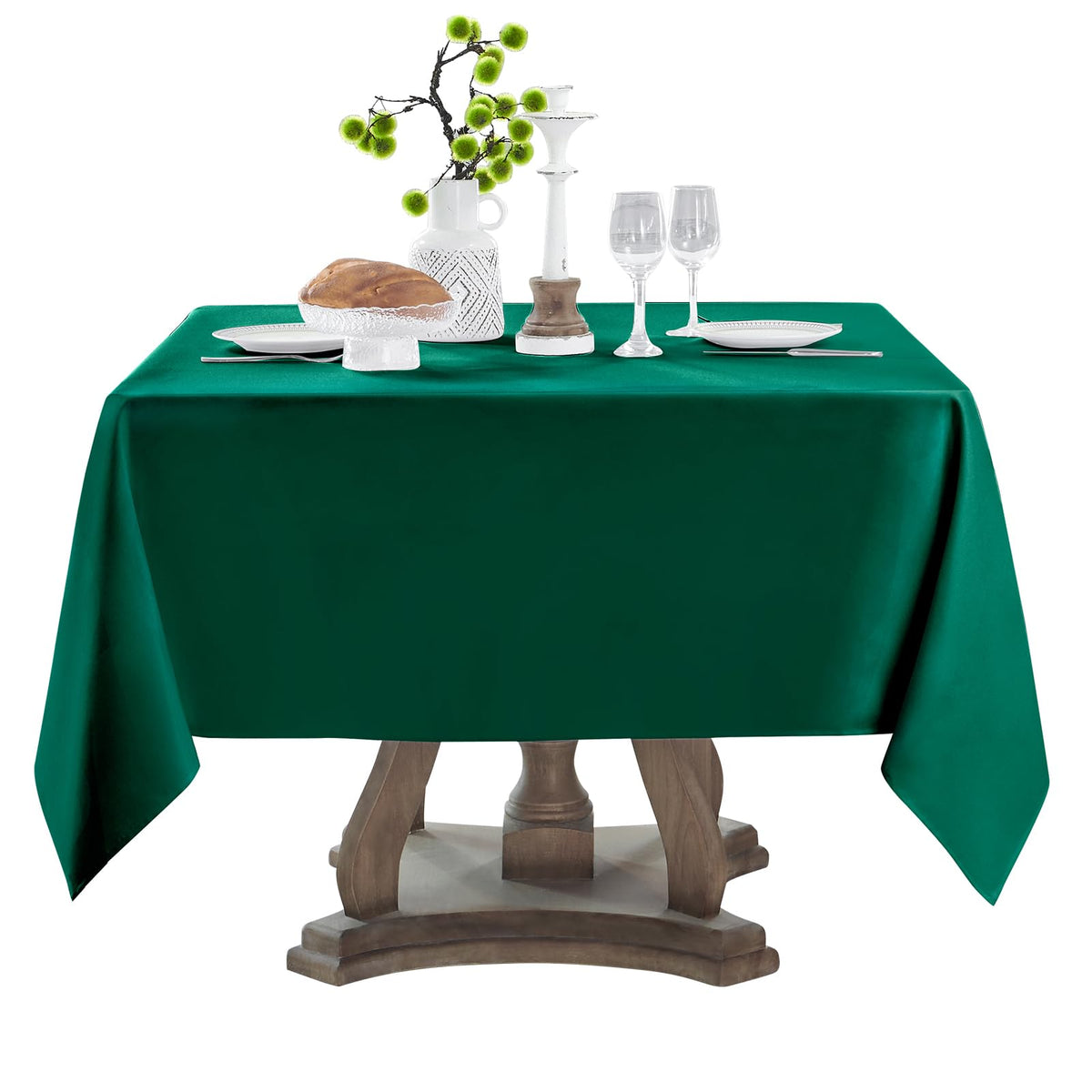 2 Pack Ivory Rectangle Tablecloths 90x132 Inch for 6ft Tables