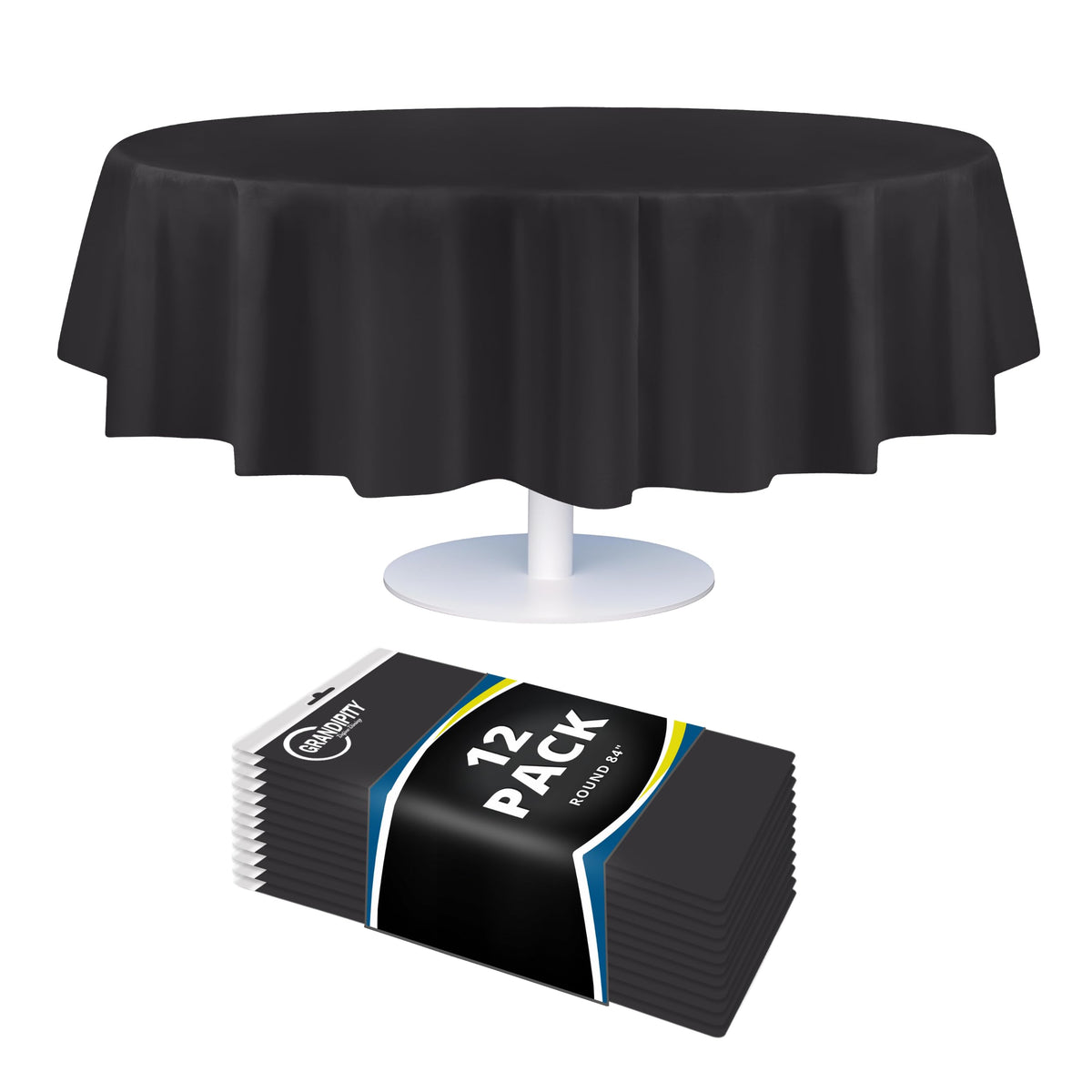 Grandipity Plastic Table Cloth Disposable 12 Pack 54” x 108” Rectangle