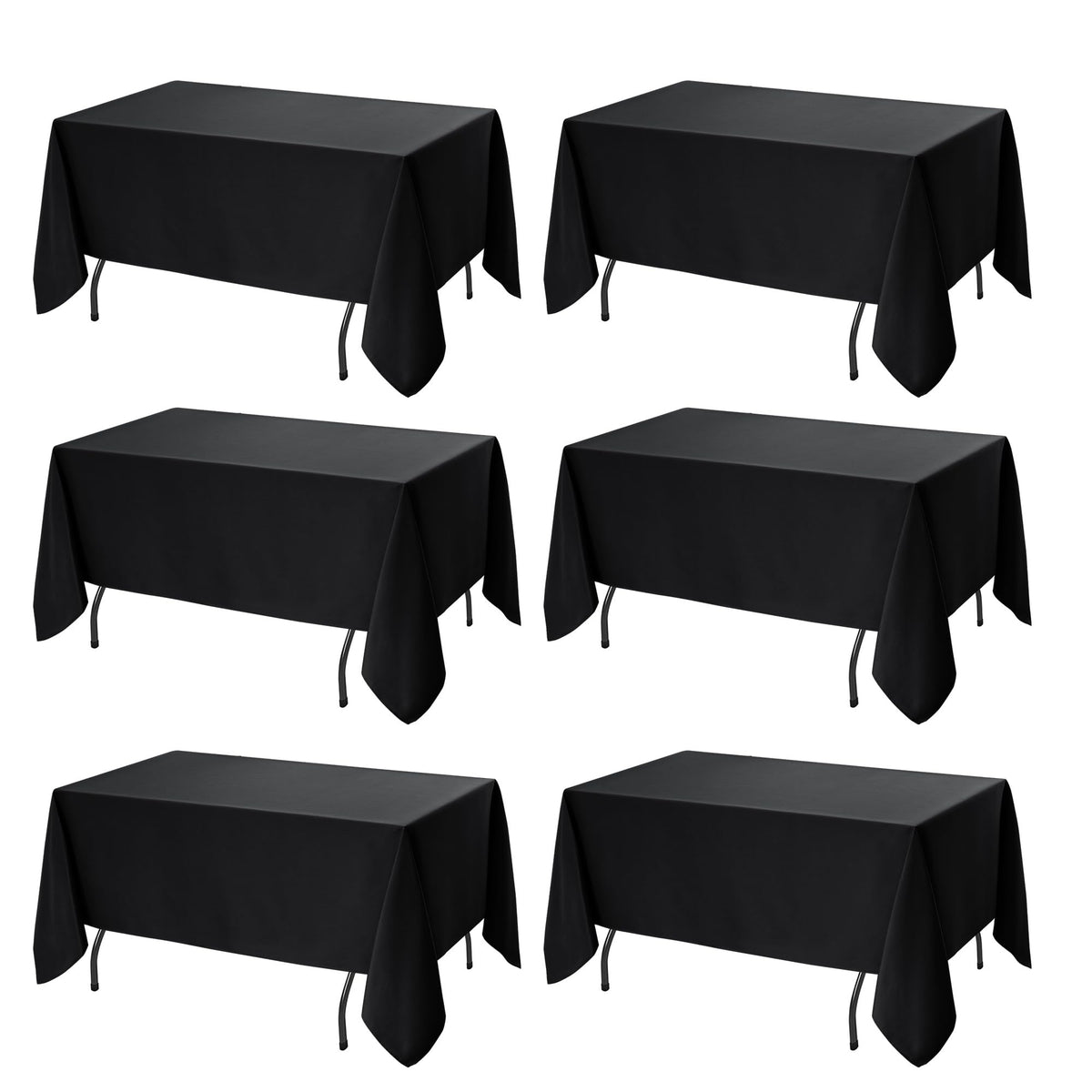 10-Pack White Tablecloths for Rectangle Tables, 60 x 102 Inches