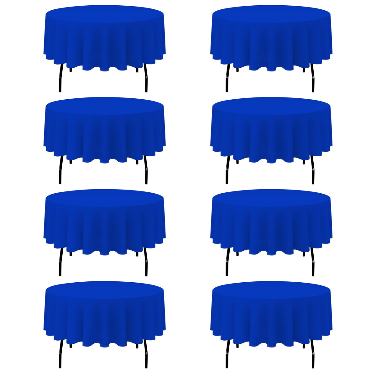 BRILLMAX 6 Pack Navy Blue Round Tablecloths 120 Inch for 60" Tables