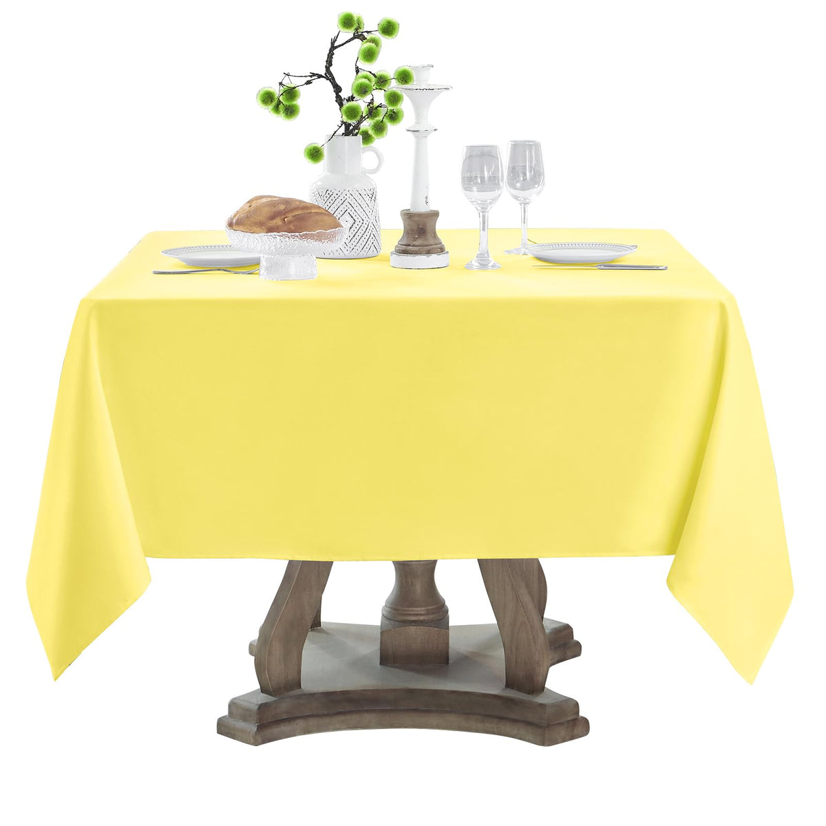 2 Pack Ivory Rectangle Tablecloths 90x132 Inch for 6ft Tables