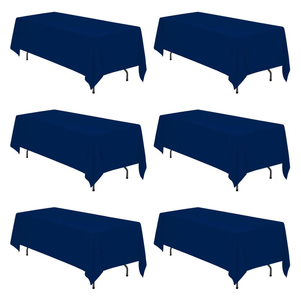 BRILLMAX 6 Pack Ivory Tablecloths 60x102 Inch for 6ft Rectangle Tables