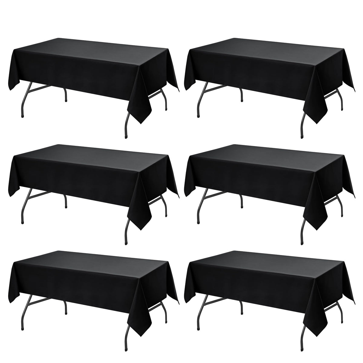 10-Pack White Tablecloths for Rectangle Tables, 60 x 102 Inches