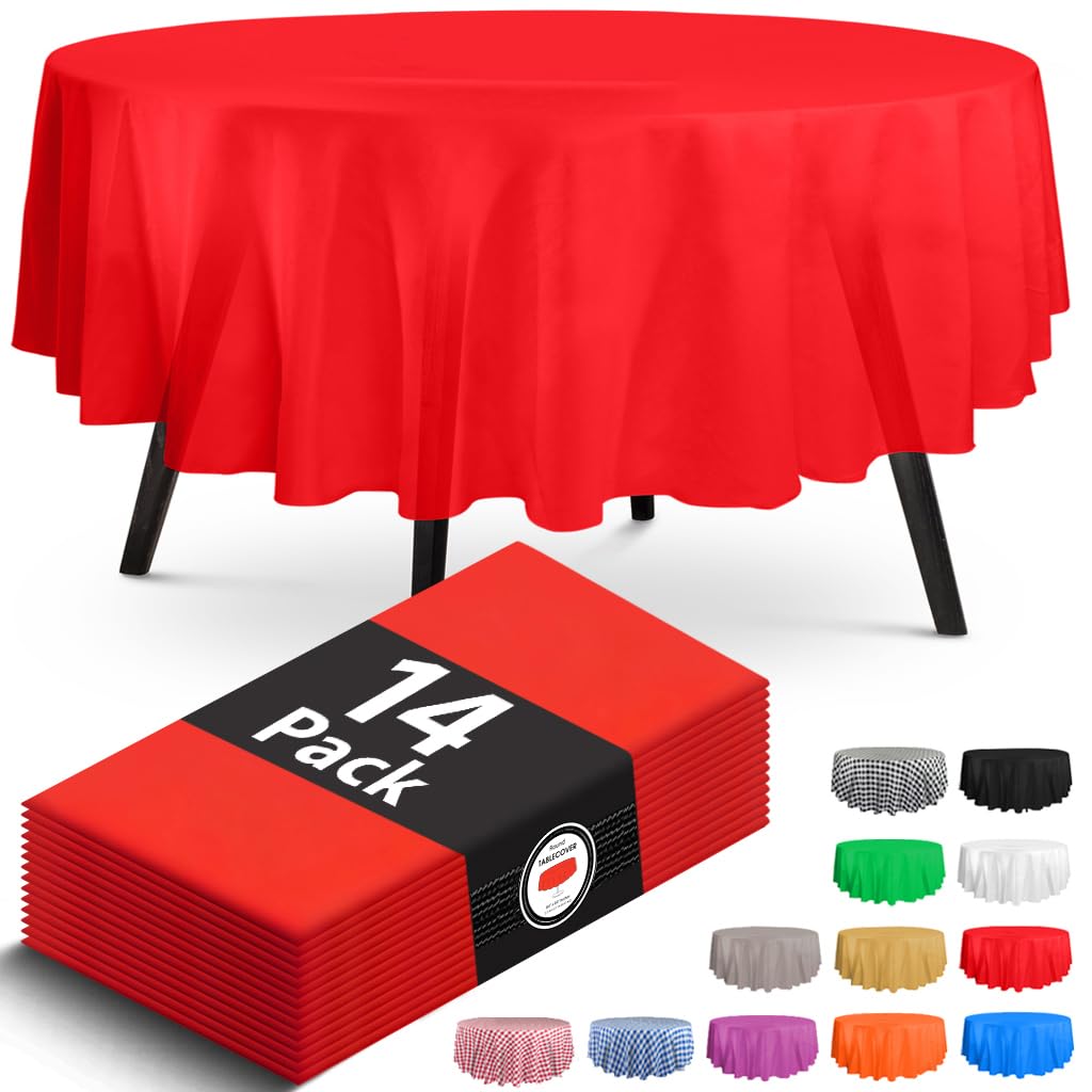 14 Pack Black 54 x 108 in. Rectangle Disposable Plastic Tablecloths - Smooth Decorative Covers for Parties, Weddings