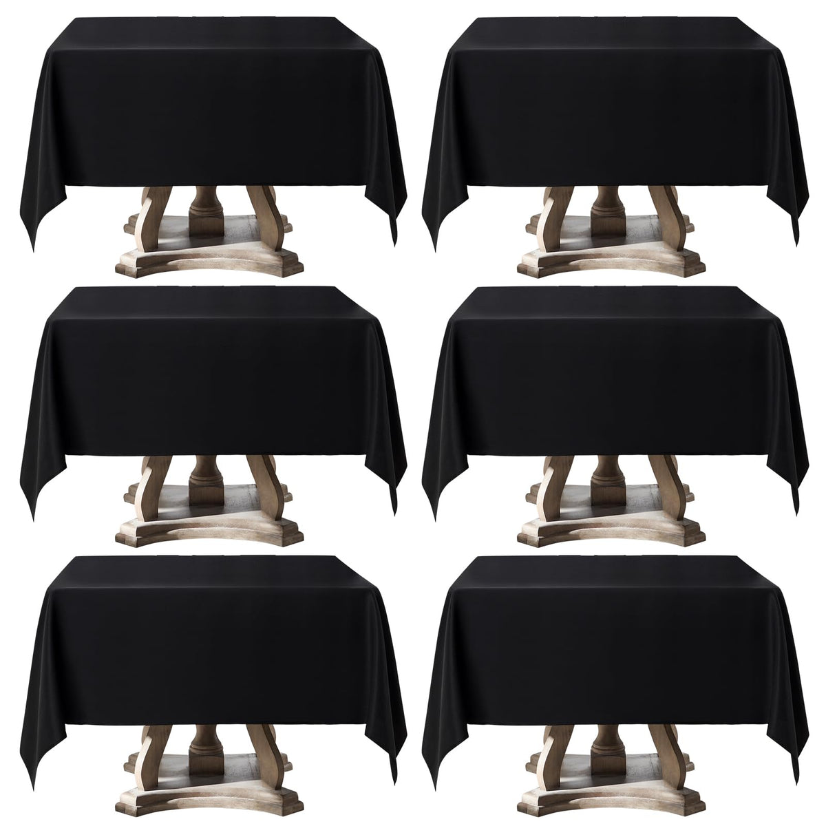 2 Pack Ivory Rectangle Tablecloths 90x132 Inch for 6ft Tables