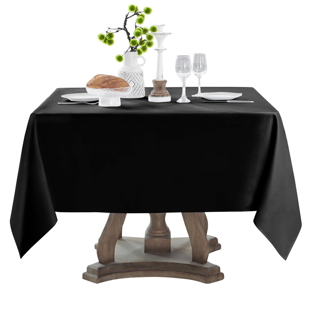 2 Pack Ivory Rectangle Tablecloths 90x132 Inch for 6ft Tables