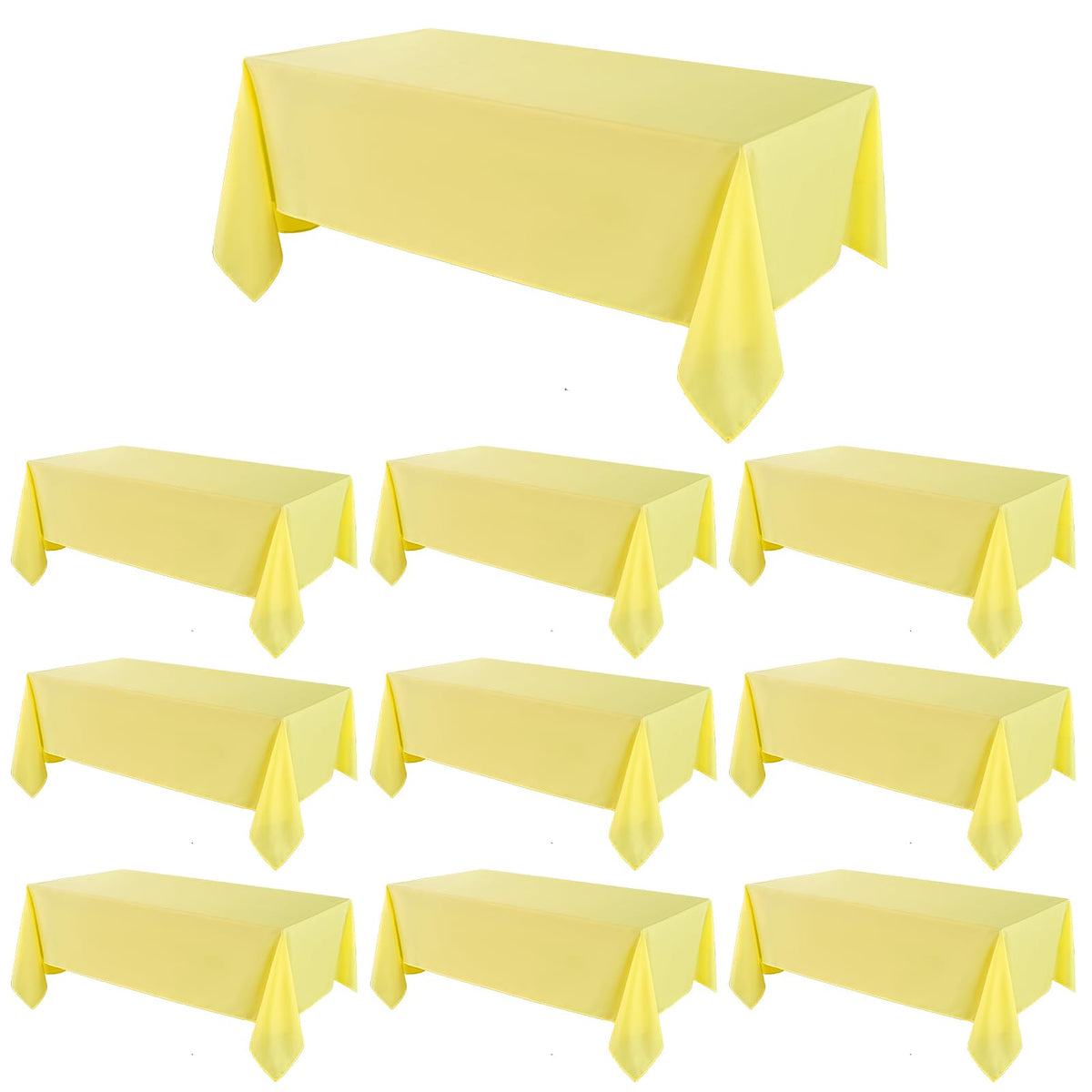 2 Pack Ivory Rectangle Tablecloths 90x132 Inch for 6ft Tables