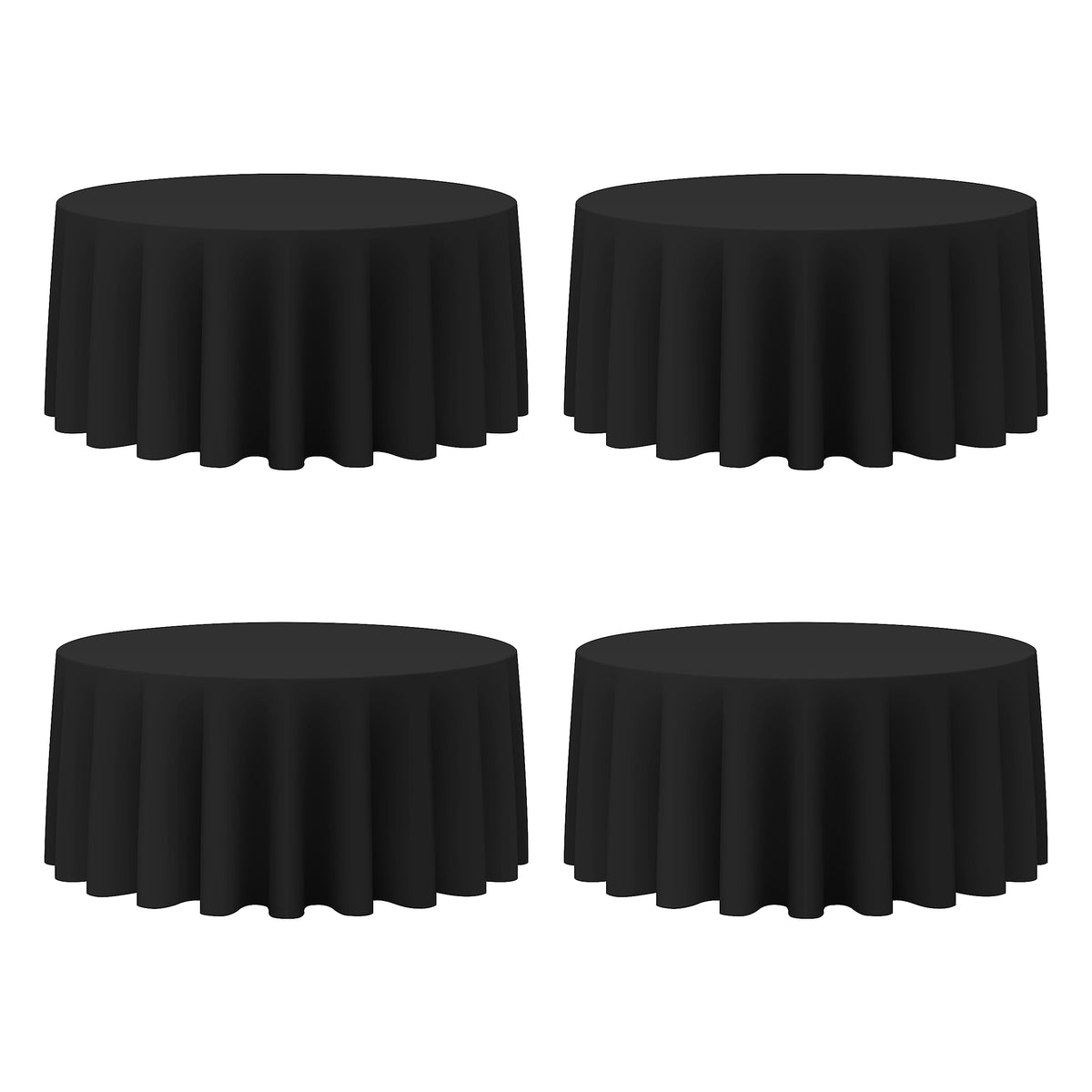 BRILLMAX 6 Pack Navy Blue Round Tablecloths 120 Inch for 60" Tables