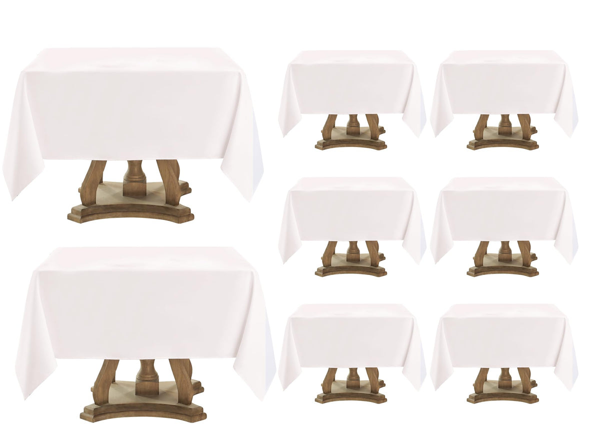 2 Pack Ivory Rectangle Tablecloths 90x132 Inch for 6ft Tables
