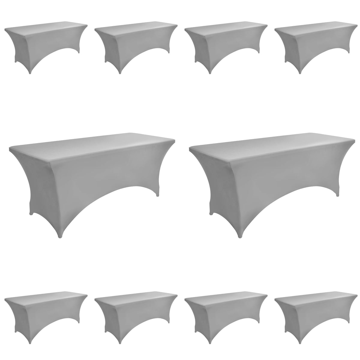 2-Pack 6ft Black Spandex Table Covers for Rectangle Standard Folding Tables - Wrinkle Resistant Stretch Tablecloths - Ultimate Fitted Table Protector for Parties, Trade Shows, Banquet