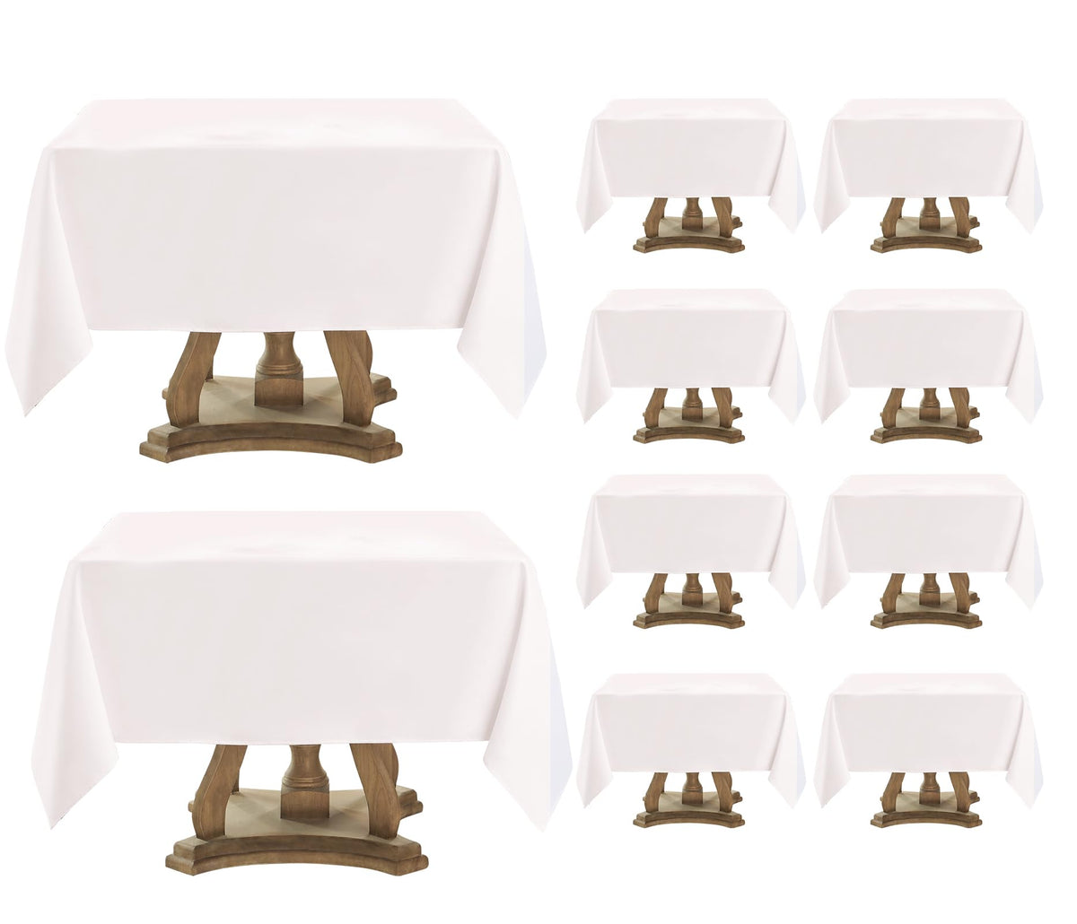 2 Pack Ivory Rectangle Tablecloths 90x132 Inch for 6ft Tables