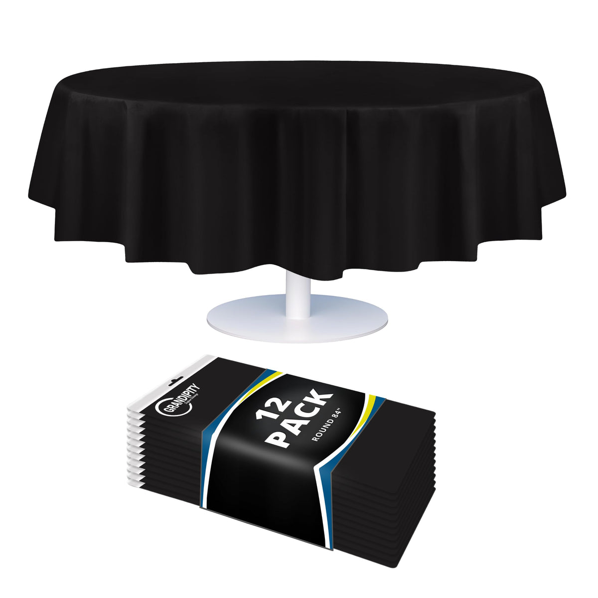 Grandipity Plastic Table Cloth Disposable 12 Pack 54” x 108” Rectangle