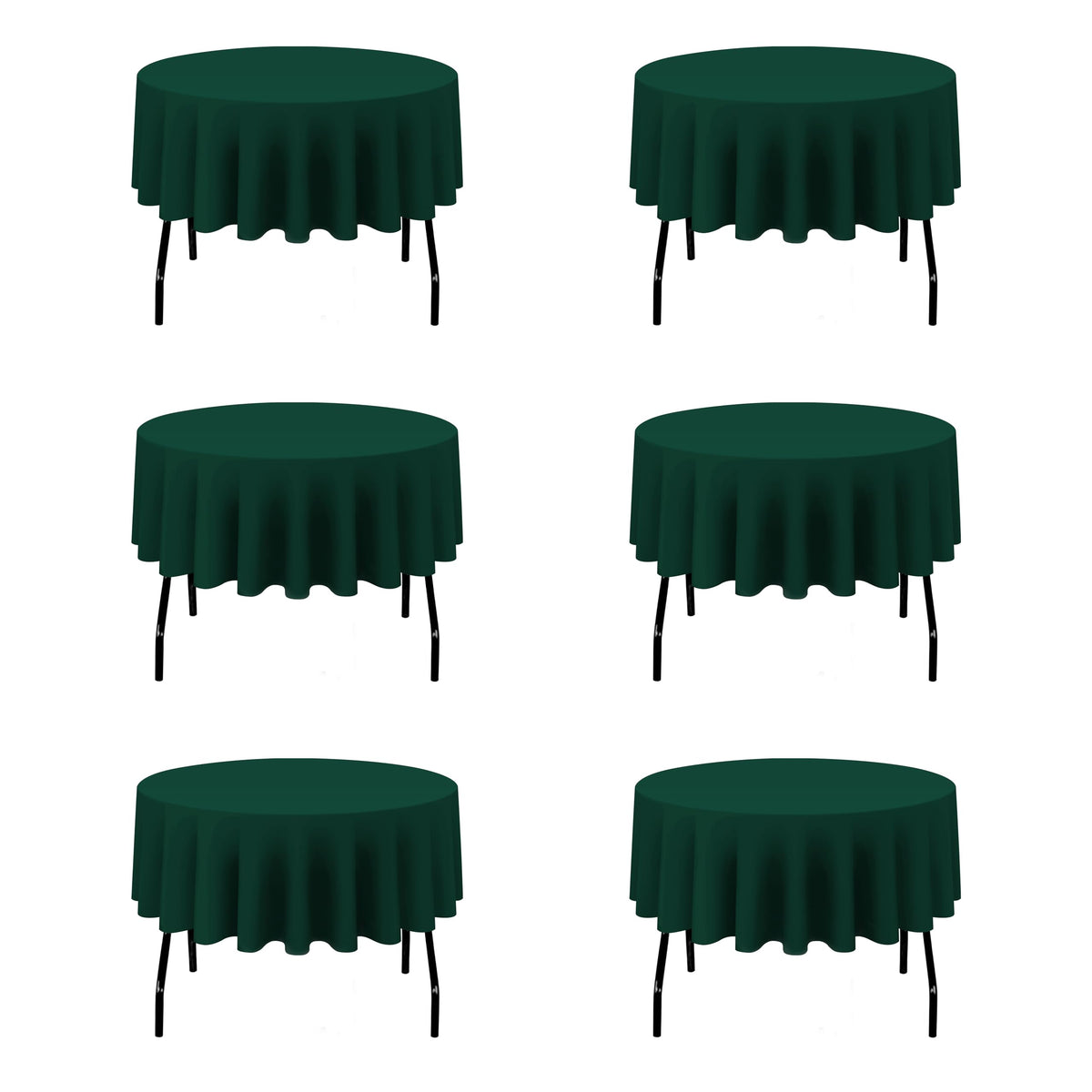 BRILLMAX 6 Pack Navy Blue Round Tablecloths 120 Inch for 60" Tables