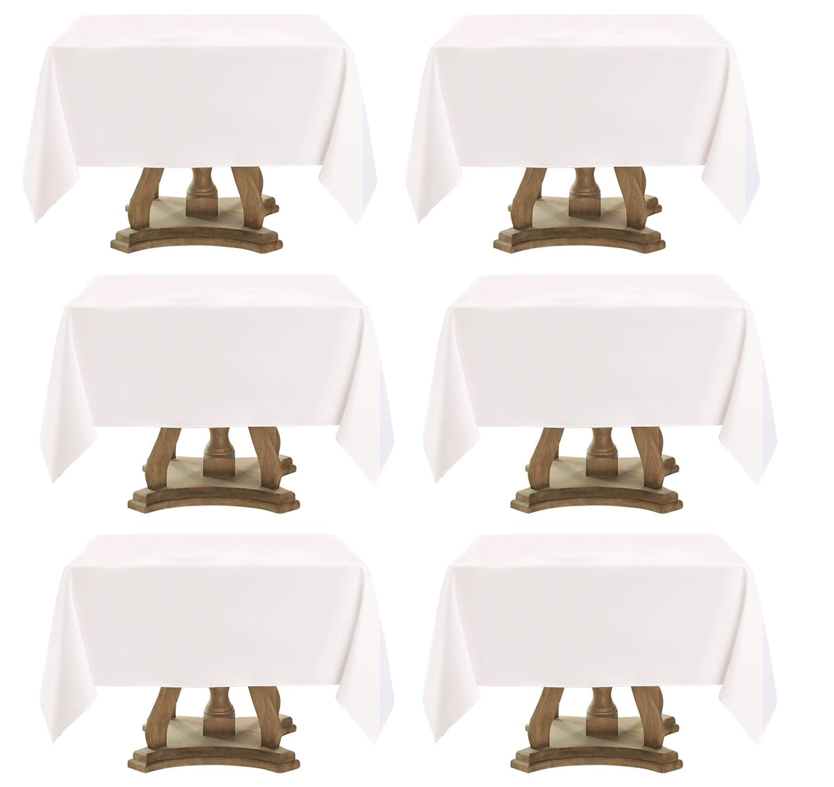 2 Pack Ivory Rectangle Tablecloths 90x132 Inch for 6ft Tables