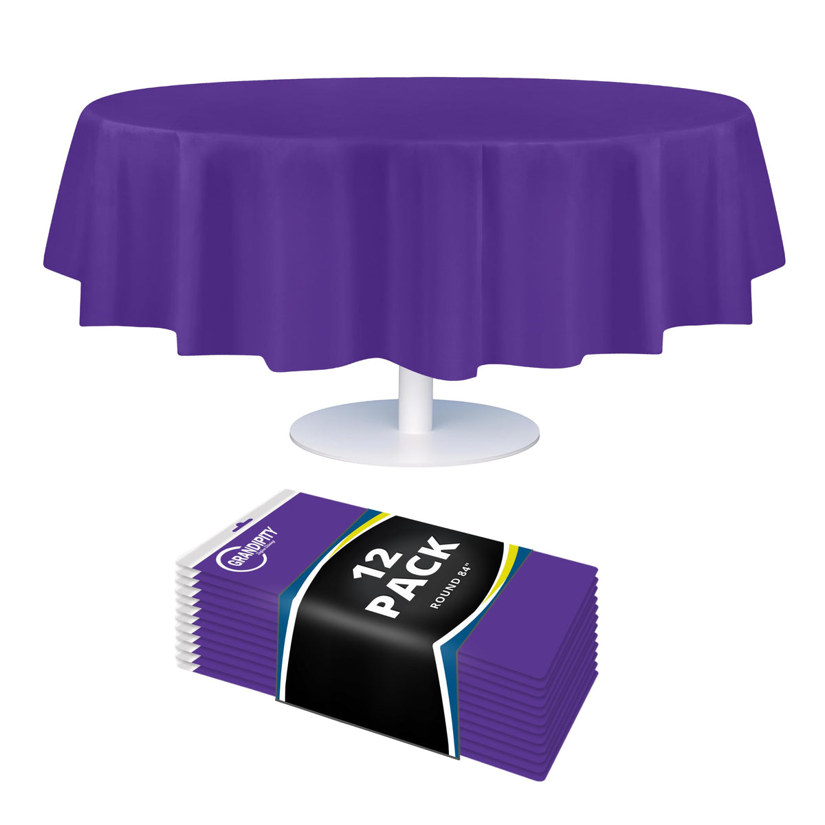 Grandipity Plastic Table Cloth Disposable 12 Pack 54” x 108” Rectangle