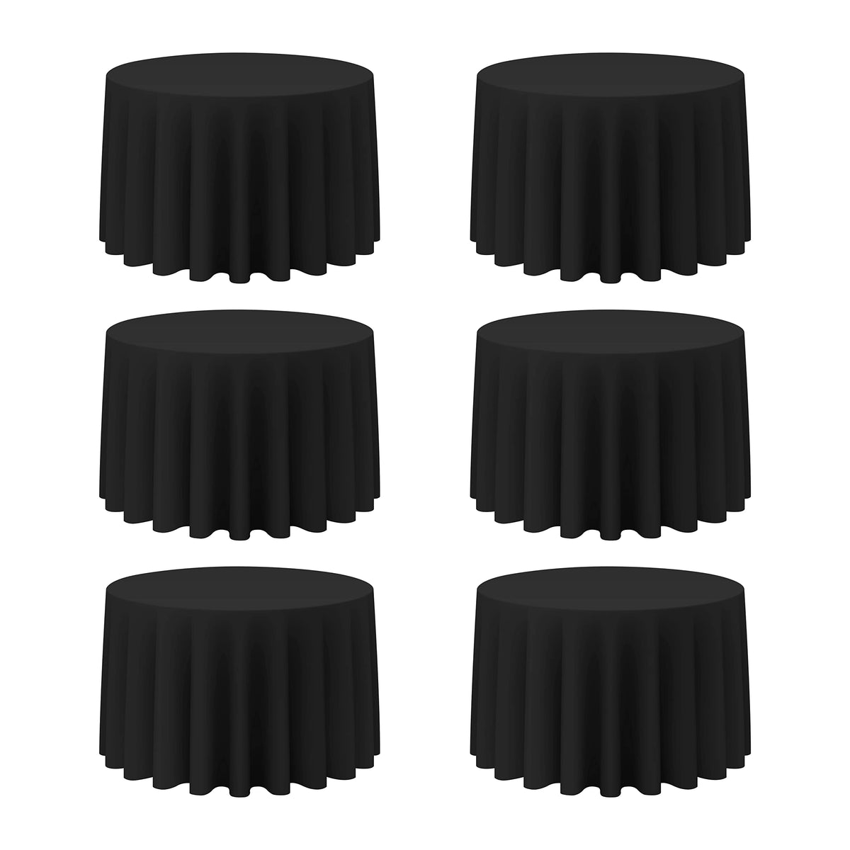 BRILLMAX 6 Pack Navy Blue Round Tablecloths 120 Inch for 60" Tables