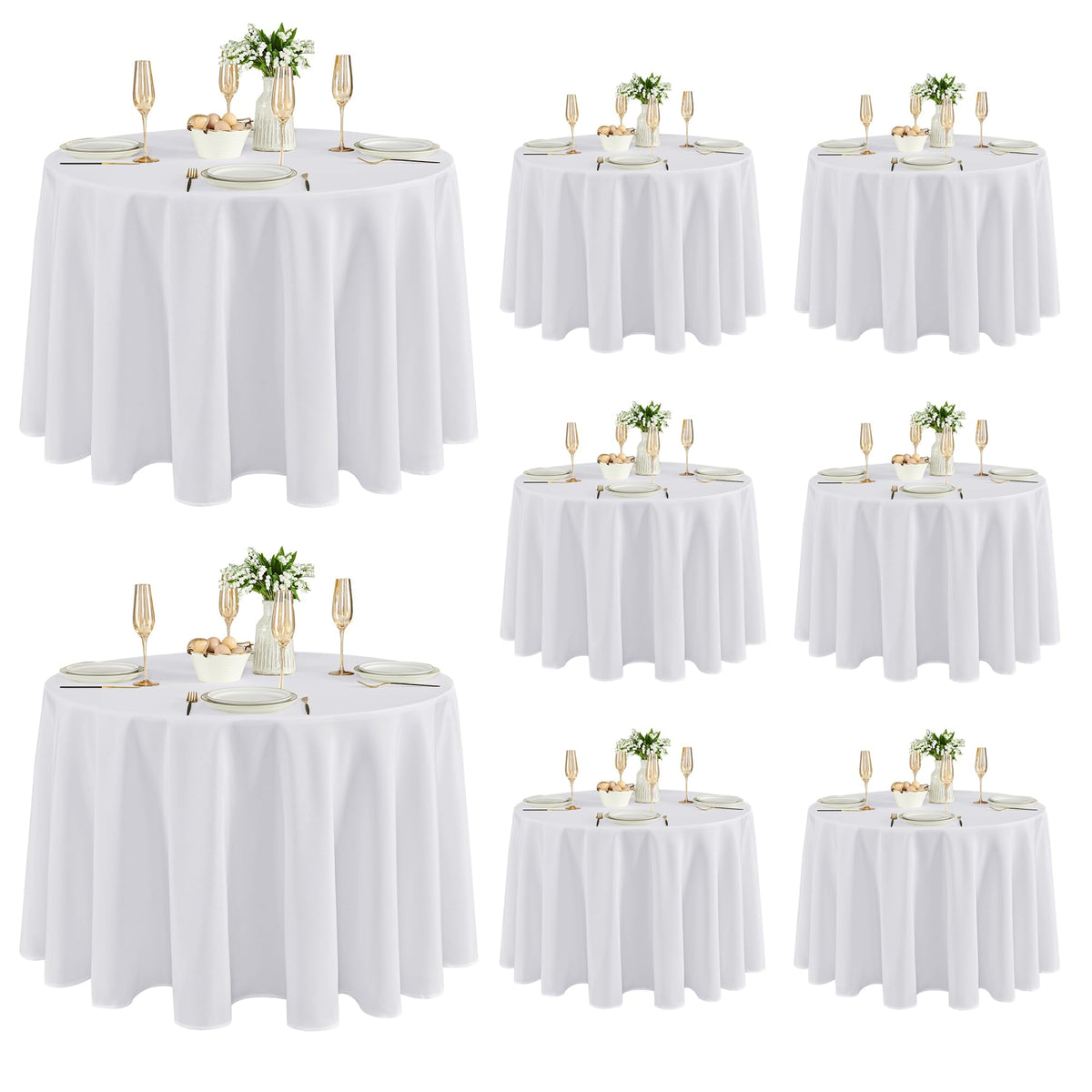 Fitable 6 Pack Black Tablecloths 70x120 Inch for 6-8 Ft Rectangle Tables