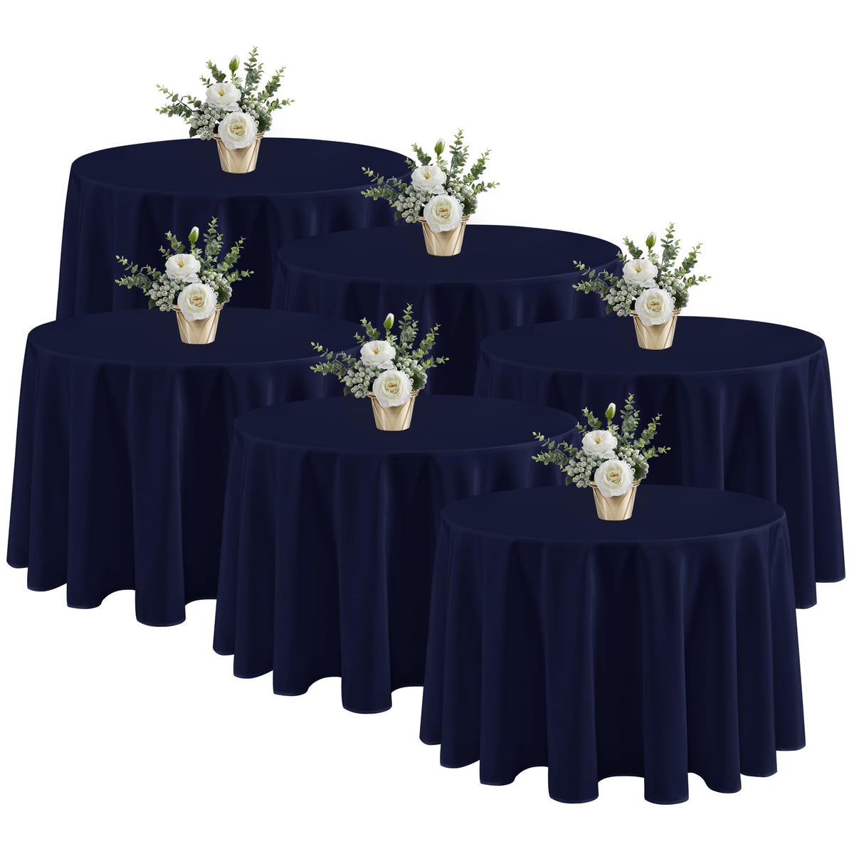 Fitable 6 Pack Black Tablecloths 70x120 Inch for 6-8 Ft Rectangle Tables