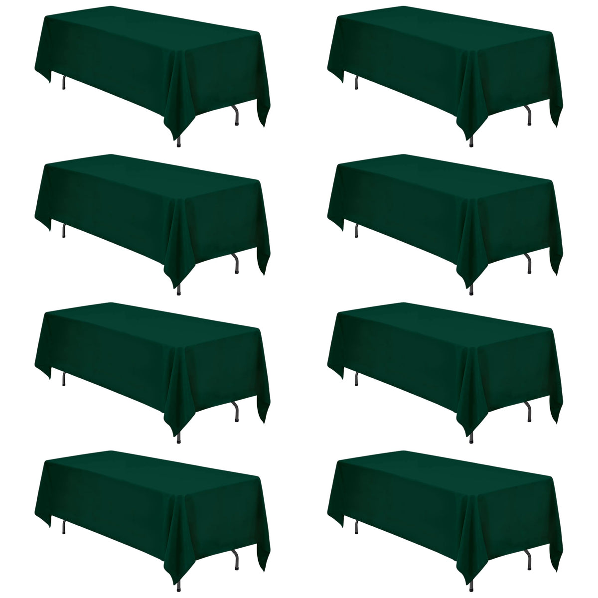 BRILLMAX 6 Pack Ivory Tablecloths 60x102 Inch for 6ft Rectangle Tables