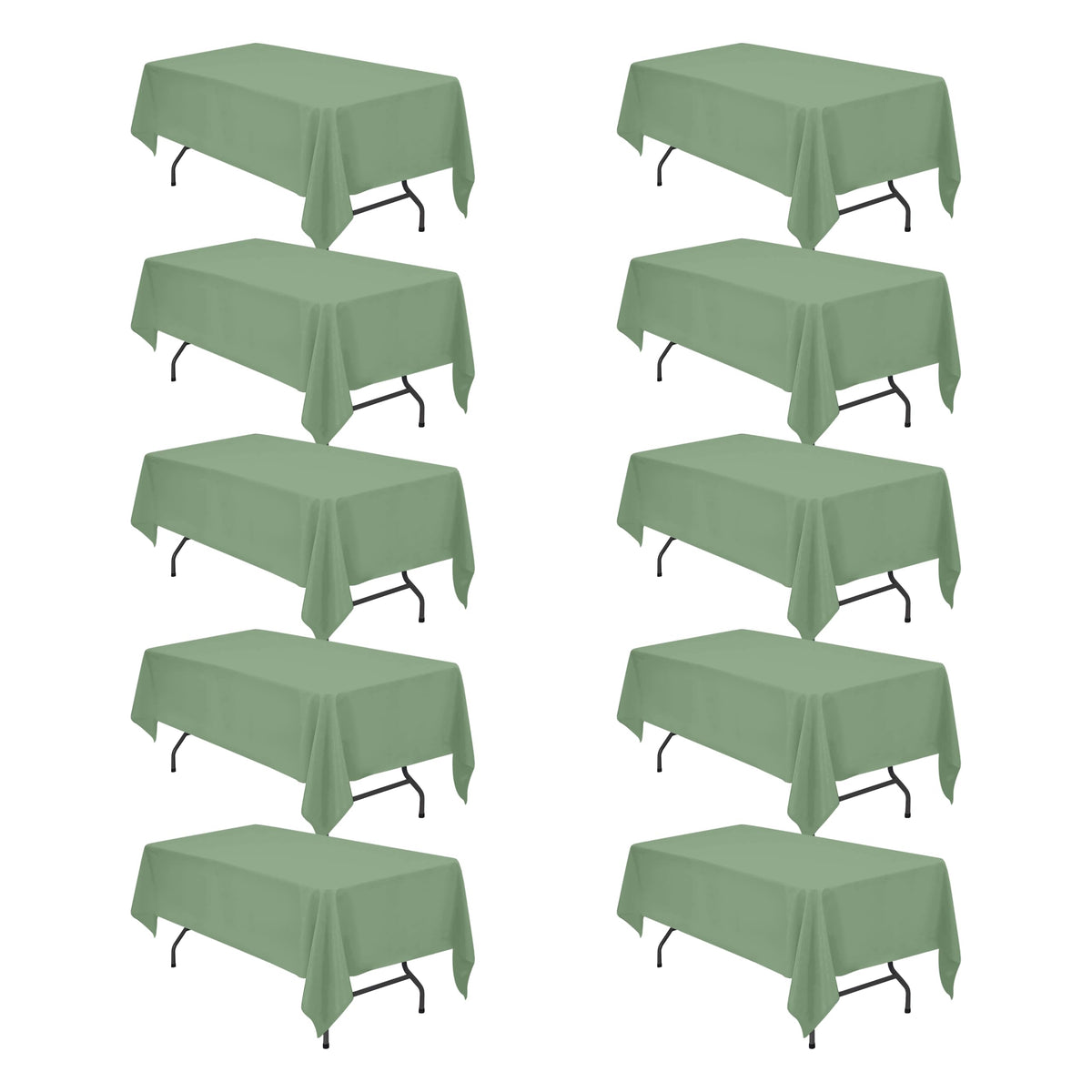 BRILLMAX 6 Pack Ivory Tablecloths 60x102 Inch for 6ft Rectangle Tables