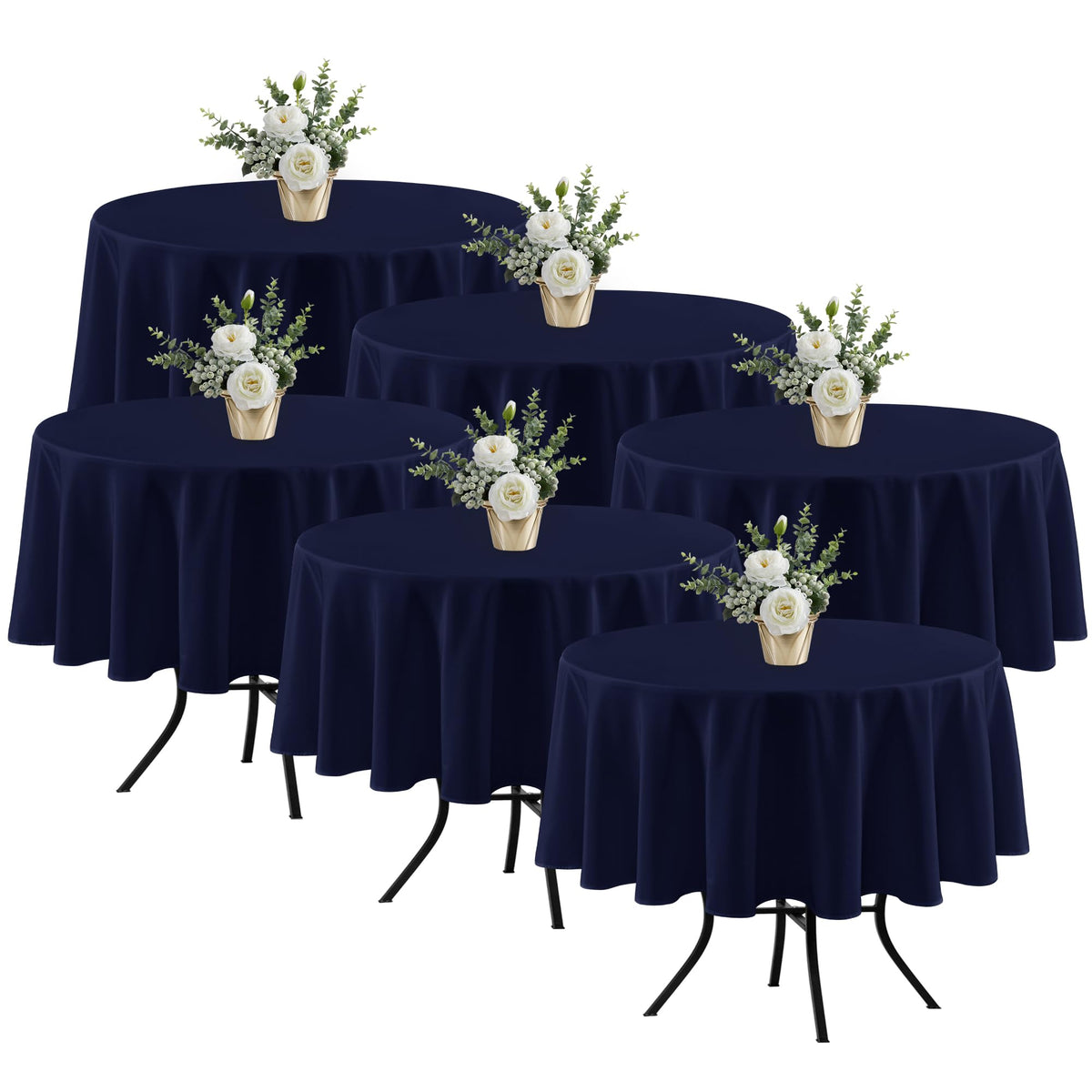 Fitable 6 Pack Black Tablecloths 70x120 Inch for 6-8 Ft Rectangle Tables