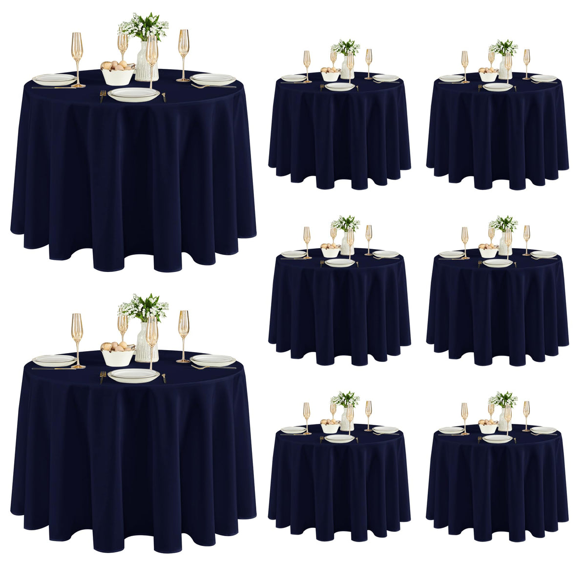 Fitable 6 Pack Black Tablecloths 70x120 Inch for 6-8 Ft Rectangle Tables