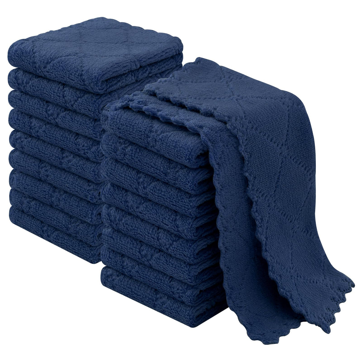 Homaxy 12 Pack Super Soft & Absorbent Dish Cloths, 10" x 10", Grass Green