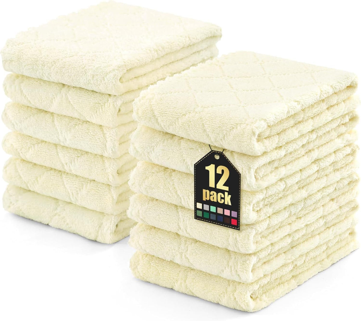 Homaxy 12 Pack Super Soft & Absorbent Dish Cloths, 10" x 10", Grass Green