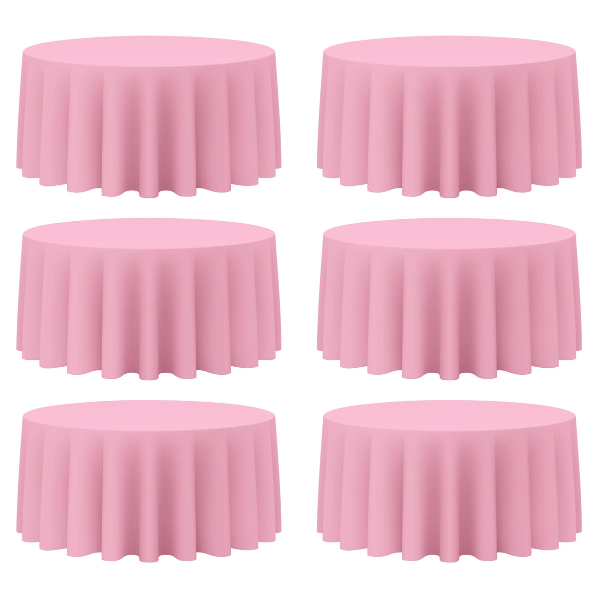 BRILLMAX 6 Pack Navy Blue Round Tablecloths 120 Inch for 60" Tables