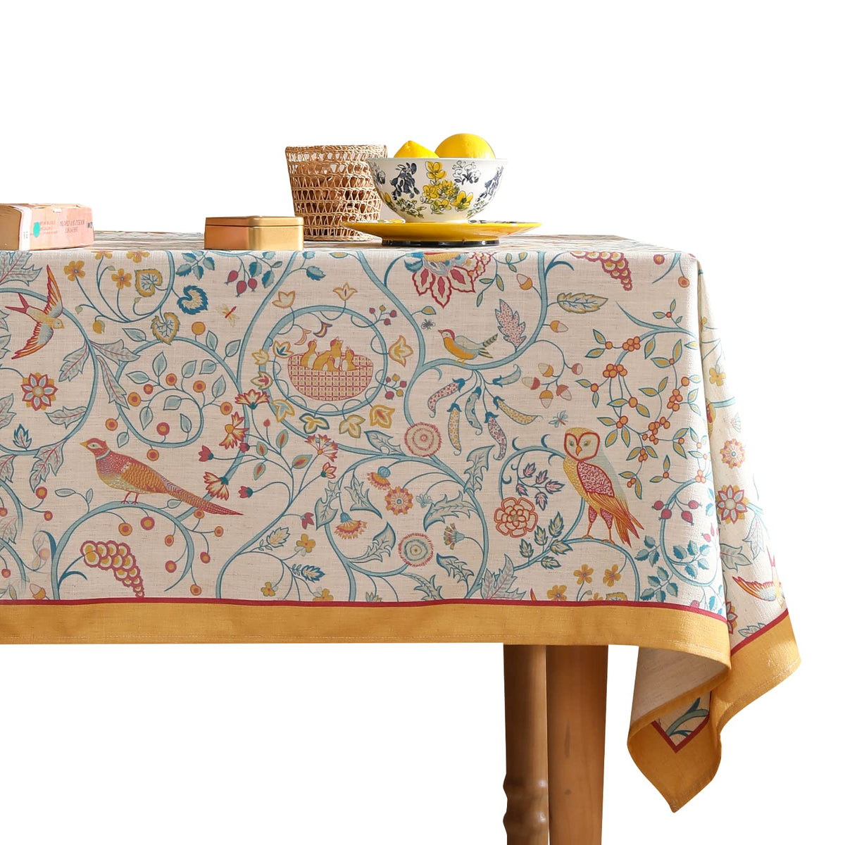 patdrea Vintage French Linen Tablecloth,Rectangular,79"x55"-Wensel